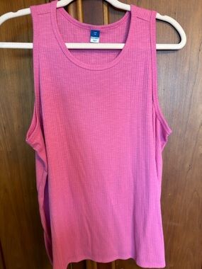Old Navy Bright Pink Ribbed Scoop Neck Tank